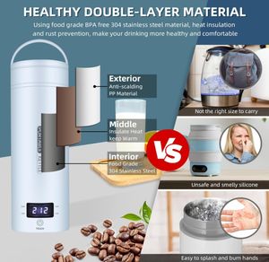 Bollitori Elettrici con Termometro a LED Borraccia Termica Portatile Automatica da Viaggio per Mantenere in Caldo Acqua Caffè Espresso Bollitore Elettrico - Product Image 2