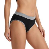 Braguitas de bikini de encaje para mujer al por mayor, de talle medio, alta elasticidad, con ribete en contraste, ropa interior sexy bordada de secado rápido para adultos