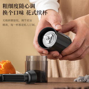 เครื่องบดกาแฟแบบมือหมุน เซรามิกเบอร์ ปรับระดับได้ แบบพกพา สีดำ - Product Image 2