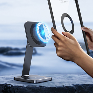 Magnetic <strong>iPad</strong> Stand Aluminum Desktop Holder with 15W Wireless Charging for iPhone AirPods 360 Rotation Tablet <strong>Mount</strong> X48 - Product Image 2