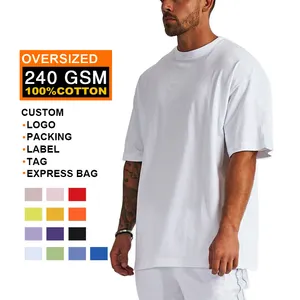 Hot Koop Mannen Kleding Blanco 100% Katoen T-shirt Mannen Oversized T-shirt Print Logo Custom Geborduurde T-shirt