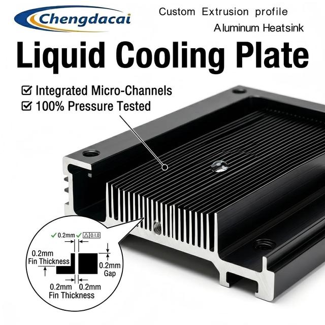 Custom High Density Fin CNC Machined AI Infrastructure GPU Server Liquid Cooling System Extruded Aluminum Heatsink
