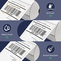Étiquettes autocollantes blanches personnalisées à gratter, sensibles à la chaleur, résistantes à l'huile, rouleaux thermiques 150mmx100mm 100g pour imprimante à codes-barres