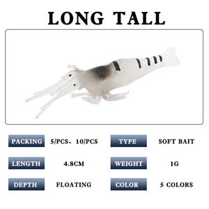 Leurre pour crevettes XY-146, appât souple de 4,8 cm, qui brille dans le noir, matériel de pêche pour le bar - Product Image 5