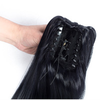 Queue de cheval synthétique longue et ondulée avec pince à griffes pour femme, extension de cheveux naturelle, postiche pour queue de cheval