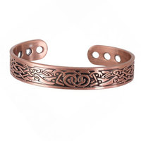 Gelang Kesehatan Magnet Terapi Energi Tembaga Merah Gaya Retro Viking untuk Pria Wanita, Gelang Pesona Penurun Berat Badan Bio Terapi Magnet