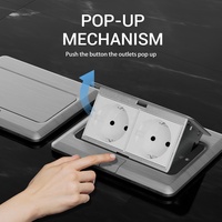 Kit de prise électrique encastrée au sol, prise électrique étanche, boîte de couverture de prise électrique cachée, double prise allemande anti-effraction