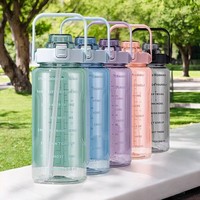 스포츠 체육관 2L 64oz 투명 플라스틱 물병
