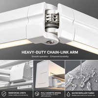 Auvent rétractable imperméable en tissu acrylique résistant aux UV, contrôle intelligent par capteur solaire, certifié CE ISO9001 pour patio et jardin