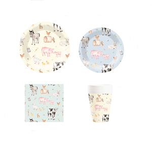 Vajilla para Fiesta de Animales de Granja DAMAI, Juego de Artículos para Fiesta de Cumpleaños Vintage con Animales de Granja, Platos, Servilletas, Vasos, Kit de Vajilla para 8 Personas - Product Image 1