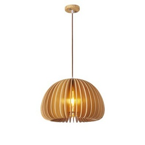 Japanese Retro Wooden Pendant <b>Light</b> Round E27 LED Bedroom <b>Dining</b> Room Chandelier - Product Image 5