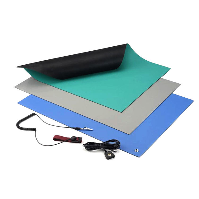 Heavy Duty Industrial Anti Static Floor Mat Roll Rubber ESD Mat With Ground Wire for Cleanroom Semiconductor Factory