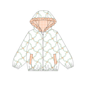 Conjunto de Ropa de Verano para Niña GT1661 Personalizado con Estampado de Flores de Calabaza Rosa, Sudadera con Capucha de Manga Larga para Niña - Product Image 3