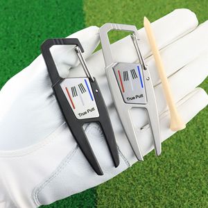 True Putt <b>Golf</b> Divot Tool With Magnetic Ball Marker Portable Green Fork For Golfers Matte Nickel Black Zinc Alloy - Product Image 1