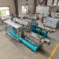 Usine de fabrication d'aliments pour poissons, extrudeuse de nourriture flottante à double vis SLG95, ligne de production automatique 1-2TPH, conception personnalisée