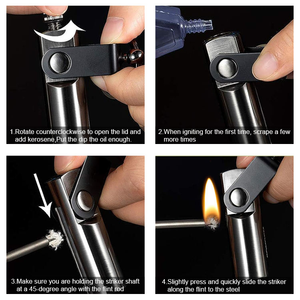 Accessoires de fumage portables personnalisés avec porte-clés - <span class=keywords><strong>Briquet</strong></span> à kérosène en métal, allumettes à silex - Product Image 5