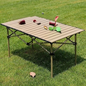 Table pliante portable en métal pour l'extérieur, multifonctionnelle, pour pique-nique, barbecue, camping, vente chaude - Product Image 1