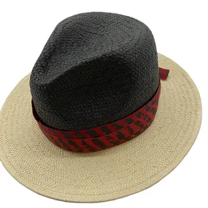 Panama musim panas topi jerami desain kertas sedotan 2023 baru Transfer panas gambar orang dewasa sutra wanita layar cetak pesta kertas topi Logo