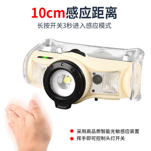 Zoom <b>Sensor</b> Headlamp USB Rechargeable LED Portable Camping Fishing Red <b>Light</b> Warning <b>Light</b> - Product Image 3