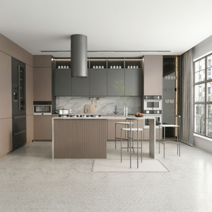 Set <span class=keywords><strong>di</strong></span> Mobili da Cucina <span class=keywords><strong>di</strong></span> <span class=keywords><strong>Lusso</strong></span> Moderni Italiani BALOM, Arredamento Modulare Minimalista in Legno con Isola in Pietra Sinterizzata per Casa - Product Image 3