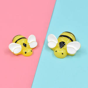 Cabujón plano de resina de abeja Kawaii para la fabricación de joyas DIY, horquillas, decoración de fundas de teléfono y accesorios - Product Image 4