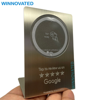 Google Review métallique personnalisé, présentoir NFC, support de table intelligent pour menu de restaurant