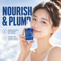 Sérum multi-peptides lissant, raffermissant, hydratant et anti-rides GHK-CU Blue Copper Bakuchiol Peptide, marque privée OEM ODM
