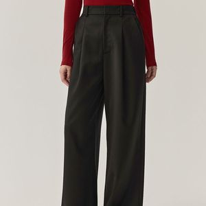 <span class=keywords><strong>Pantaloni</strong></span> larghi larghi a vita alta da <span class=keywords><strong>donna</strong></span> in <span class=keywords><strong>lana</strong></span> di pecora tinta unita <span class=keywords><strong>pantaloni</strong></span> larghi in maglione con due tasche laterali - Product Image 6