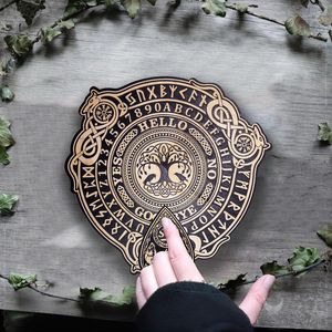 Planche spirituelle ronde en bois sculpté avec un motif de crâne d'aigle, décorations pour fête d'Halloween - Product Image 5