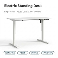 Bureau d'étude électrique à hauteur réglable, cadre moderne en fer durable et écologique, pour bureau à domicile ou poste de travail assis-debout