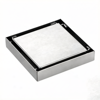 Siphon de sol carré 2-en-1 en acier inoxydable pour carrelage commercial, 100 mm, haute capacité, anti-odeur, pour douche, salle de bain moderne et luxueuse