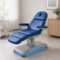Table de soin électrique à 4 moteurs avec siège pivotant, rotation et levage, télécommande, pour salon de beauté, spa, clinique dentaire et esthétique