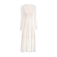 Vietnamesischer Spitzen-Maxikleid im Nischenstil 2026 – Neu eingetroffen: Elegantes, besticktes Frühlingskleid mit Stehkragen, hoher Taille und extra weitem Rock