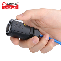Conector a prueba de agua CNLINKO LP24 RJ45, pantalla LED de Internet, conector 8P8C, red CAT5E IP68, adaptador RJ45, enchufe y enchufe