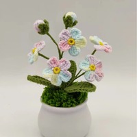 Set Bonsai Mini Simulasi Grosir Bunga Buatan Wol Buatan Tangan Dekorasi Meja Grosir