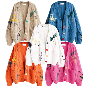 <span class=keywords><strong>Cardigan</strong></span> en tricot épais et léger pour femme, modèle automne, personnalisable, vente en gros - Product Image 1