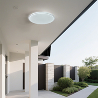 Plafonnier LED étanche IP65 de 350 mm, 180 LED, lampes solaires de jardin avec télécommande pour usage intérieur/extérieur, en matériau PC