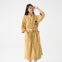 Peignoir pour adulte en polaire corail, col montant, doux, absorbant, vêtements d'intérieur d'automne, chemise de nuit pour femmes, hôtel, facile à porter