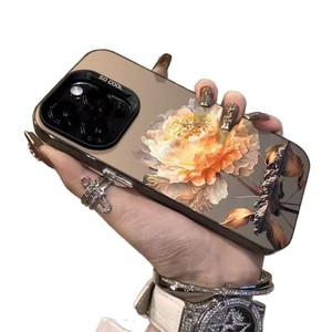 <span class=keywords><strong>Coque</strong></span> de téléphone en argent coloré motif feuille de lotus dorée tendance pour <span class=keywords><strong>iPhone</strong></span> 16 Plus 15 Pro Max 14 13 12 <span class=keywords><strong>11</strong></span>, <span class=keywords><strong>coque</strong></span> IMD, étui de protection arrière pour mobile - Product Image 6