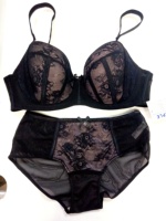 Set Bra dan Panty Wanita Seksi Berenda Putih Transparan Ukuran Besar Khusus untuk Wanita Bertubuh Gemuk