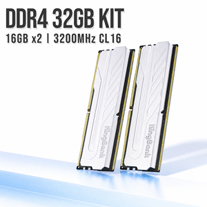 Module de mémoire RAM DDR4 3200 KINGBANK 32 Go (2x16 Go) CL16 1,35 V CX A-die pour ordinateur de <span class=keywords><strong>bureau</strong></span>, argenté, pour jeux, en stock - Product Image 1