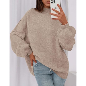 Maglioncino girocollo invernale a maniche lunghe lavorato a <span class=keywords><strong>maglia</strong></span> maglione da <span class=keywords><strong>donna</strong></span> in <span class=keywords><strong>cotone</strong></span> da <span class=keywords><strong>donna</strong></span> produttore di maglieria - Product Image 1