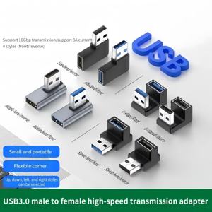 Adaptador USB Macho a Hembra de 10 Gbps USB 3.0, Conector en Ángulo Recto de 90 Grados para Computadora Portátil, Convertidor para PC - Product Image 2