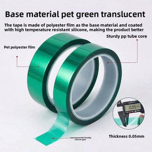 Ruban adhésif PET vert haute température sans résidu, ruban isolant en silicone résistant à la chaleur <span class=keywords><strong>pour</strong></span> placage - Product Image 1