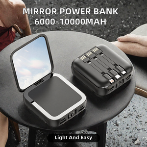 กระจกพกพาพร้อมพาวเวอร์แบงค์ สายถอดได้ ความจุ 5000mAh 8000mAh ชาร์จเร็ว 10W ชาร์จผ่าน USB เหมาะสำหรับการเดินทางและเป็นของขวัญ - Product Image 2