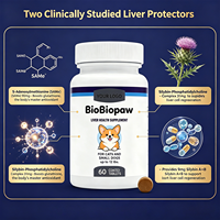Tabletas de Alta Biodisponibilidad para el Soporte Hepático de Mascotas - Silibina-Fosfatidilcolina para Perros y Gatos Pequeños, hasta 12 Libras, Botella de 60 Unidades
