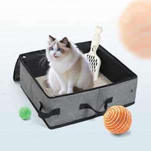 Fácil de <span class=keywords><strong>llevar</strong></span>, plegable, impermeable, portátil, plegable, portador de arena, inodoro con tapa y ASA, caja de arena <span class=keywords><strong>para</strong></span> gatos de viaje, cama - Product Image 3