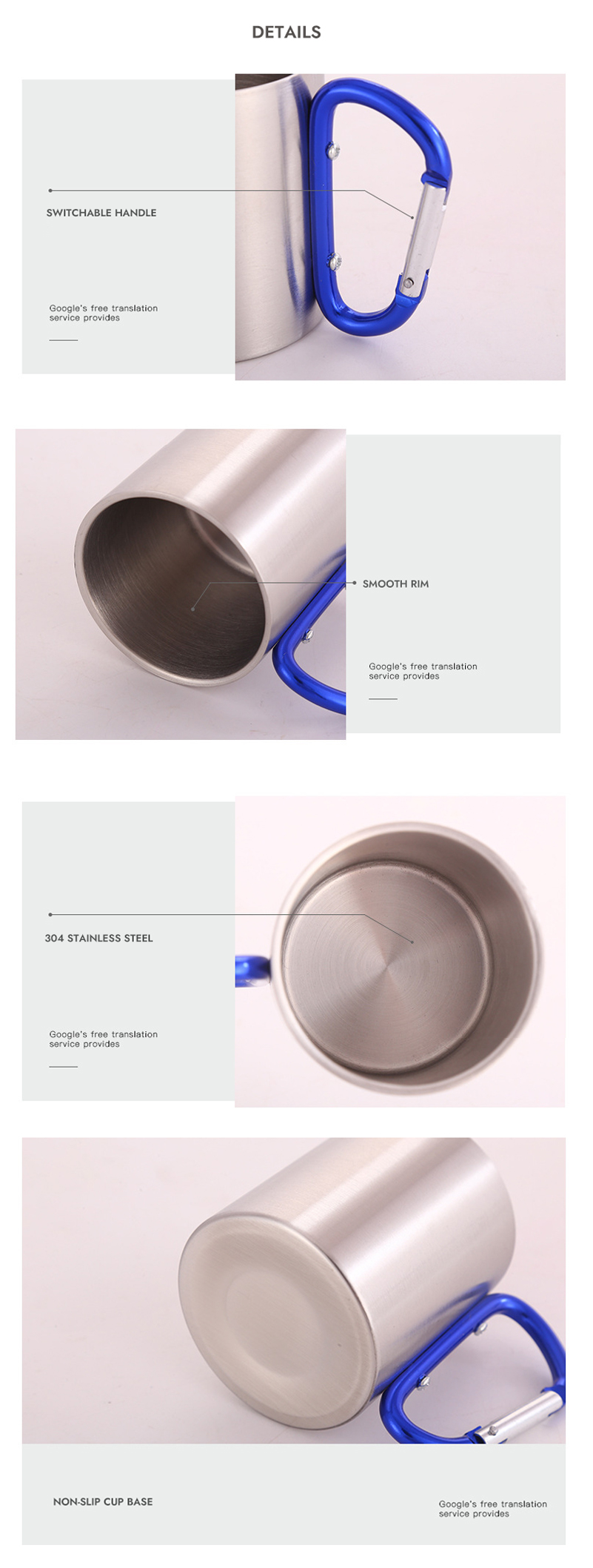 Natural Instincts 300ML Stainless Steel Carabiner Mug | 1017494 | Outdoor Warehouse
