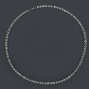 Collar de cadena de perlas cuadradas de acero inoxidable, dijes de joyería, gargantilla estilo Hip Hop, cadena redonda, directo de fábrica - Product Image 5