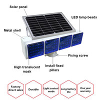 Balise de signalisation routière solaire LED bleue avec clignotant d'avertissement et lampes de signalisation routière solaires clignotantes